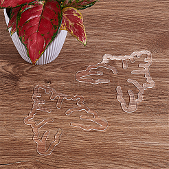 Fixateur de croissance des plantes en acrylique en forme de feuille&nbsp;DIY-WH0430-933A