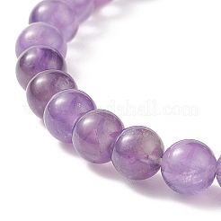 Set di bracciali con perline elastiche in vetro sfaccettato e ametista naturale&nbsp;BJEW-TA00202-04