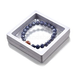 Natürliche Lapislazuli-Rundperlen und Stretch-Armbänder mit südroten Achatperlen&nbsp;BJEW-Z101-01