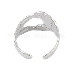Anillos de puño abiertos texturizados de acero inoxidable 304 que no se deslustran&nbsp;RJEW-C095-08A-P