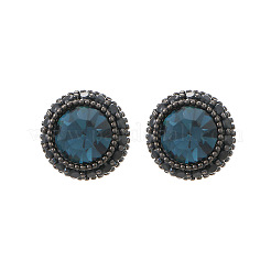 Boucles d'oreilles rondes et plates en laiton avec micro pavé de zircones cubiques&nbsp;FS-WGEF433-01