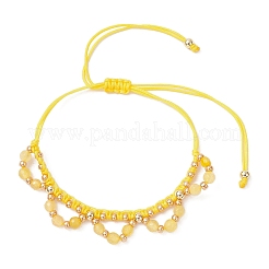 Bracelets en perles de rocaille en verre fleuri et en perles d'agate naturelle&nbsp;BJEW-MZ00222-04
