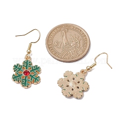 Boucles d'oreilles pendantes en alliage de strass sur le thème de Noël&nbsp;EJEW-JE05830-01