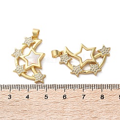 Pendentifs avec zircon cubiques à micro-pavés en laiton&nbsp;KK-U070-20G
