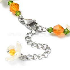 Braccialetto con ciondolo a forma di fiore in vetro&nbsp;BJEW-JB09435-02