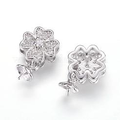 Langlebige plattierte Messing Micro pave Zirkonia Peg Bails Anhänger&nbsp;ZIRC-F063-19P