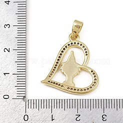 Pendentifs avec zircon cubiques à micro-pavés en laiton&nbsp;KK-D409-49G-03