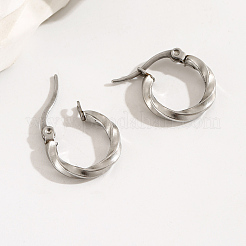 Boucles d'oreilles créoles torsadées en acier inoxydable 201 au design unique et à la mode&nbsp;TL6585