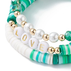 Set di braccialetti elastici d'amore&nbsp;BJEW-JB07155-04