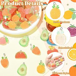 60 pendentif en résine transparente sur le thème des fruits&nbsp;RESI-CJ0005-31