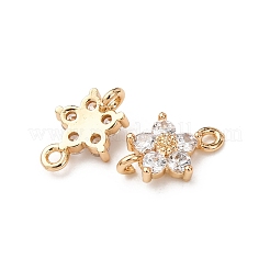 Breloques de connecteur en laiton pavé de zircone cubique&nbsp;ZIRC-L105-01G