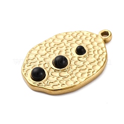 Anhänger aus natürlichem Obsidian aus Edelstahl 304&nbsp;STAS-H235-09G-01