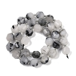 Naturale nero rutilato perle di quarzo fili&nbsp;G-O201B-136G