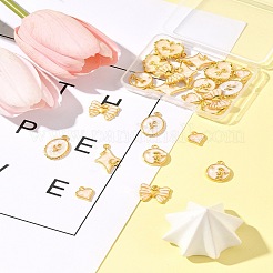 Colgantes de esmalte de aleación 24pcs 6 estilos&nbsp;ENAM-FS0002-65G