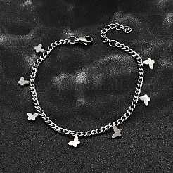Bracelets papillon en acier inoxydable 304&nbsp;BJEW-R021-06P