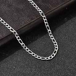 3.8 mm Figaro-Kettenhalsketten aus 304 Edelstahl für Damen&nbsp;LS-NJEW-B134-02B-P