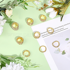 10 Stück 5 Stile verstellbare Fingerringe aus Legierung mit Strass für Frauen&nbsp;RJEW-ME0001-02G
