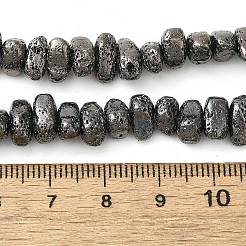 Galvanisierte natürliche Lavasteinperlenstränge&nbsp;G-L606-D02-01D
