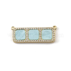 Dijes de conector de circonio cúbico transparente con micro pavé de latón&nbsp;CU-CBA30E8-01G-A