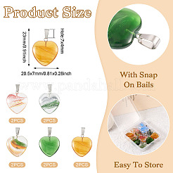 10pcs 5 Farben transparente Glasanhänger&nbsp;GLAA-TA0001-73