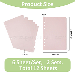 Feuilles intercalaires d'index de classeur en plastique&nbsp;FIND-WH0018-46