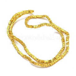 Fili di perle di roccia lavica naturale elettrodeposta&nbsp;G-I360-Z01-01