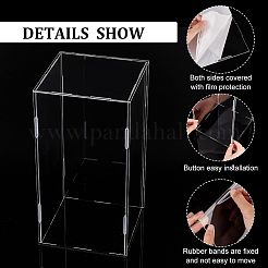 Cajas de exhibición de minifiguras acrílicas transparentes rectangulares con base negra&nbsp;ODIS-WH0030-51E