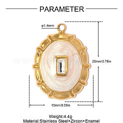 304 Edelstahl-Emaille-Anhänger&nbsp;STAS-OY014-40G
