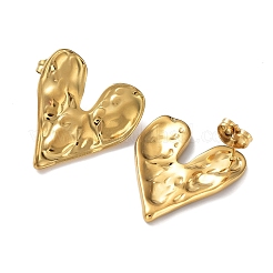 Placcatura ionica (ip) 304 orecchini a forma di cuore in acciaio inossidabile per donna&nbsp;EJEW-P234-17G