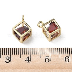 Messing Mikro ebnen Zirkonia Anhänger&nbsp;KK-A299-23G-05
