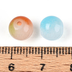 Perle di vetro di giada finta dipinte a spruzzo&nbsp;GLAA-L046-8mm-03C