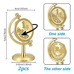 Schreibtischornament aus Messing mit Globus und der Gravur „einhundert Millionen“.&nbsp;DJEW-WH0043-120