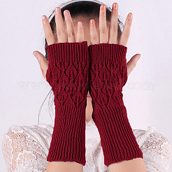 2 Paar fingerlose Strickhandschuhe aus Acrylfasergarn&nbsp;AJEW-DJ0001-65C