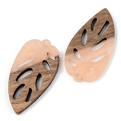 Pendentifs en résine opaque et bois de noyer&nbsp;RESI-S389-048A-C02