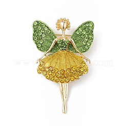 Schmetterlingstänzer-Emaille-Pin mit Strass&nbsp;JEWB-P016-01G-01