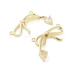 Ciondoli in ottone con placcatura a cremagliera con micro pavé di zirconi chiari&nbsp;KK-H474-06G