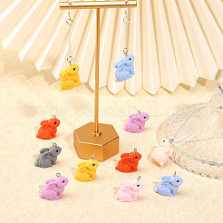 24pcs 8 couleurs pendentifs en résine opaque&nbsp;RESI-CA0001-55