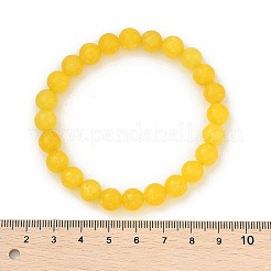 Bracelets extensibles de perles de jade jaune naturel&nbsp;BJEW-K212-B-038