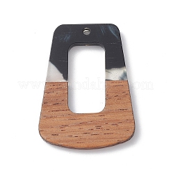 Pendentifs en résine nacrée et bois de noyer&nbsp;WOOD-C016-01C