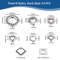 112 Stück 8 Stile tibetischen Stil Legierung Perlen Rahmen-Sets&nbsp;TIBEB-PH0005-18