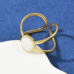 Anelli ovali in acciaio inossidabile 304 smaltati per donna&nbsp;RJEW-G355-03G