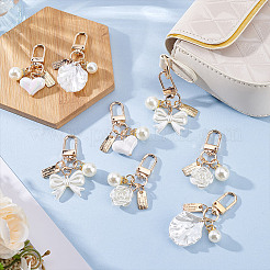 8 pièce de 4 styles de décorations suspendues imitation ABS&nbsp;HJEW-NB0002-15