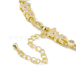 Bracelets chaîne en laiton micro pavé zircone cubique&nbsp;BJEW-P288-08G