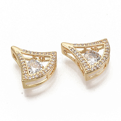 Messing micro pave klar zirkonia charme&nbsp;ZIRC-T011-18G-NF