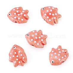 5 pièces de perles en porcelaine faites à la main&nbsp;PORC-TADJ0001-05G