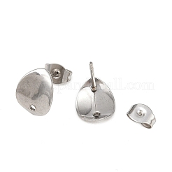 Anlaufgeschützte ovale Ohrstecker-Beschläge aus Edelstahl 304&nbsp;X-STAS-R063-39