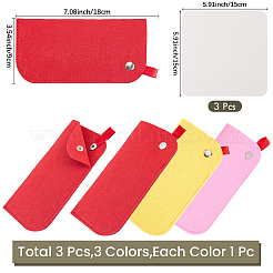 3 custodia per occhiali rettangolare in feltro bicolore&nbsp;AJEW-CN0007-36B