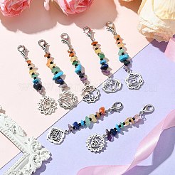 7 pendentif décoratif en pierre précieuse naturelle et synthétique&nbsp;HJEW-CJ00057