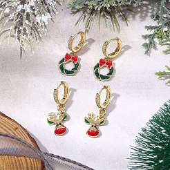 Boucles d'oreilles créoles en alliage d'émail&nbsp;EJEW-JE06159-02