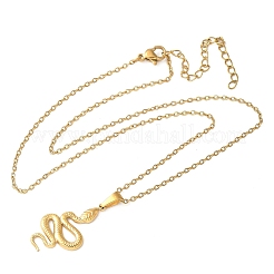 Colliers avec pendentif serpent en acier inoxydable 304 pour femmes et hommes&nbsp;LS-NJEW-Z063-03G-06